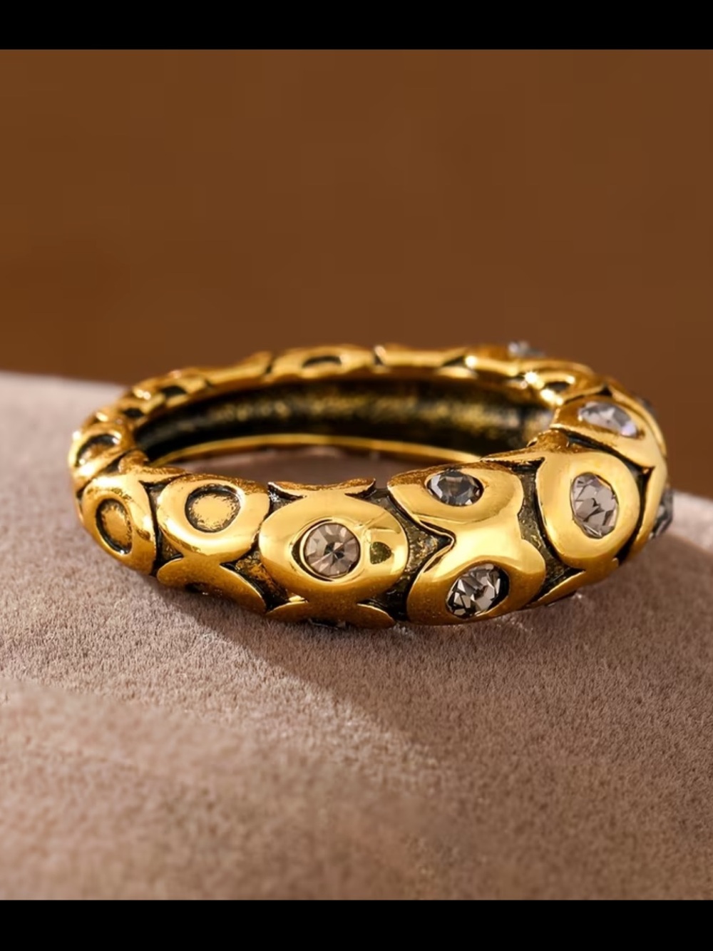 Affordable Fashion Finds Gold and Clear Crystal Accent Ring